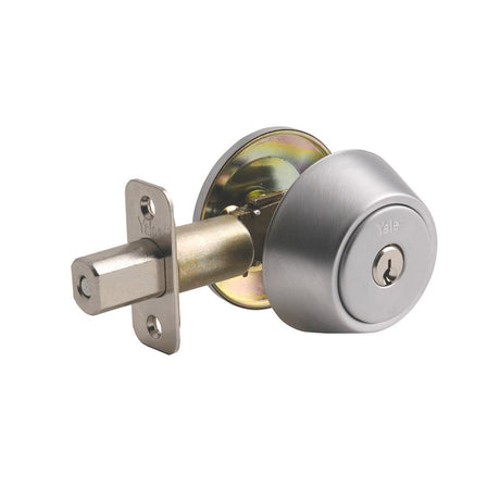Yale 82026D New Traditions single cylinder deadbolt in polished brass, additional view