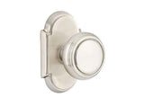 Emtek Knob 2-3/8" Backset Privacy with # 8 Rose for 1-1/4" to 2" Door - Reversible in Satin Nickel
