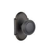 Emtek Knob 2-3/8" Backset Privacy with # 8 Rose for 1-1/4" to 2" Door - Reversible in Flat Black