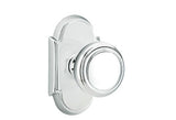Emtek Knob 2-3/8" Backset Privacy with # 8 Rose for 1-1/4" to 2" Door - Reversible in Polished Chrome