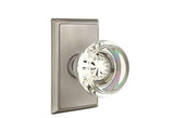 Emtek Glass Knob 2-3/8" Backset Privacy with Rectangular Rose for 1-1/4" to 2" Door - Reversible in Pewter