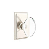 Emtek Glass Knob 2-3/8" Backset Privacy with Rectangular Rose for 1-1/4" to 2" Door - Reversible in Polished Nickel Lifetime