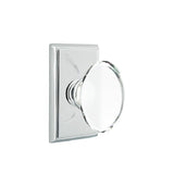 Emtek Glass Knob 2-3/8" Backset Privacy with Rectangular Rose for 1-1/4" to 2" Door - Reversible in Polished Chrome