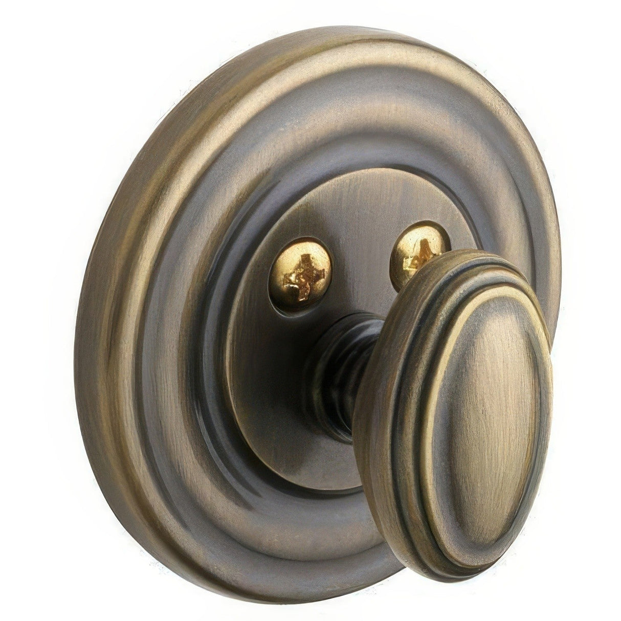 Baldwin 8231050PAT satin brass and black one sided deadbolt