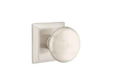 Emtek Knob 2-3/8" Backset Privacy with Quincy Rose for 1-1/4" to 2" Door - Reversible in Satin Nickel