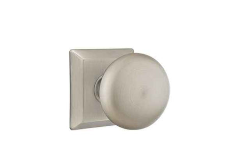 Emtek Knob 2-3/8" Backset Privacy with Quincy Rose for 1-1/4" to 2" Door in Pewter