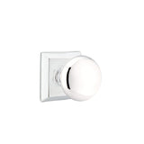 Emtek Knob 2-3/8" Backset Privacy with Quincy Rose for 1-1/4" to 2" Door - Reversible in Polished Chrome