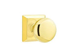 Emtek Knob 2-3/8" Backset Privacy with Quincy Rose for 1-1/4" to 2" Door in Polished Brass Lifetime