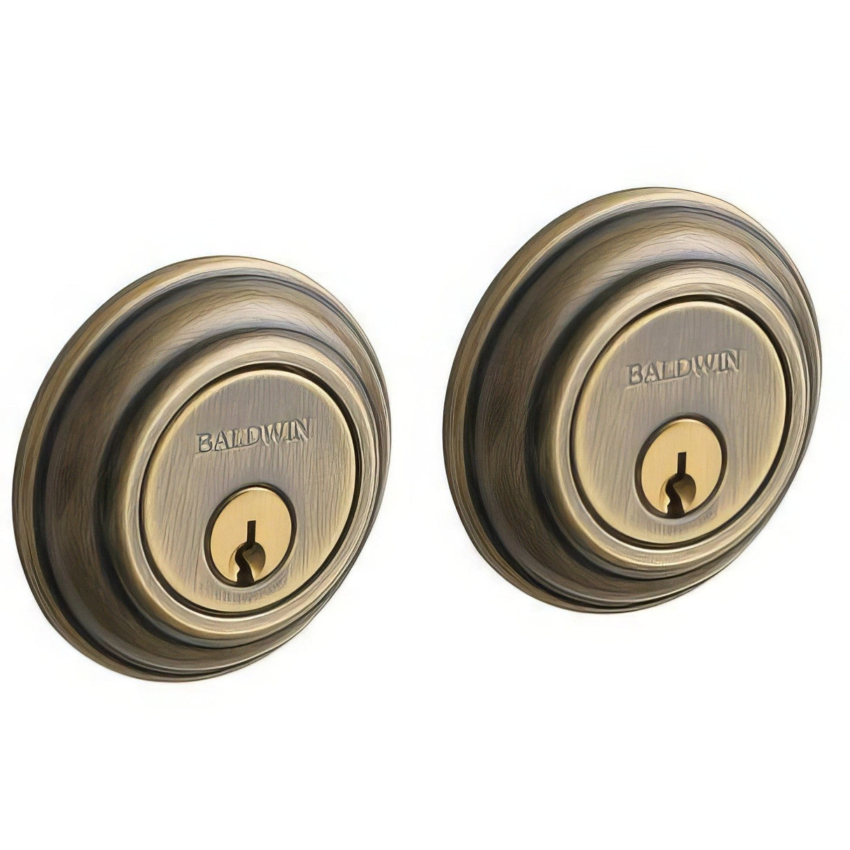 Baldwin 8232050 satin brass and black double cylinder deadbolt