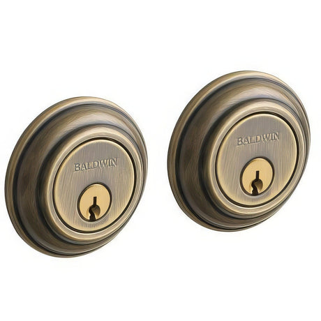 Baldwin 8232050 satin brass and black double cylinder deadbolt
