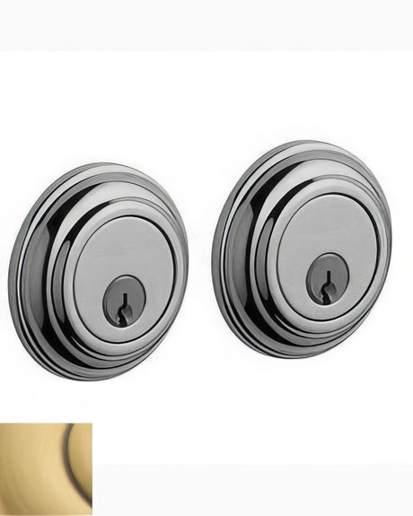 Baldwin 8232060 satin brass and brown double cylinder deadbolt