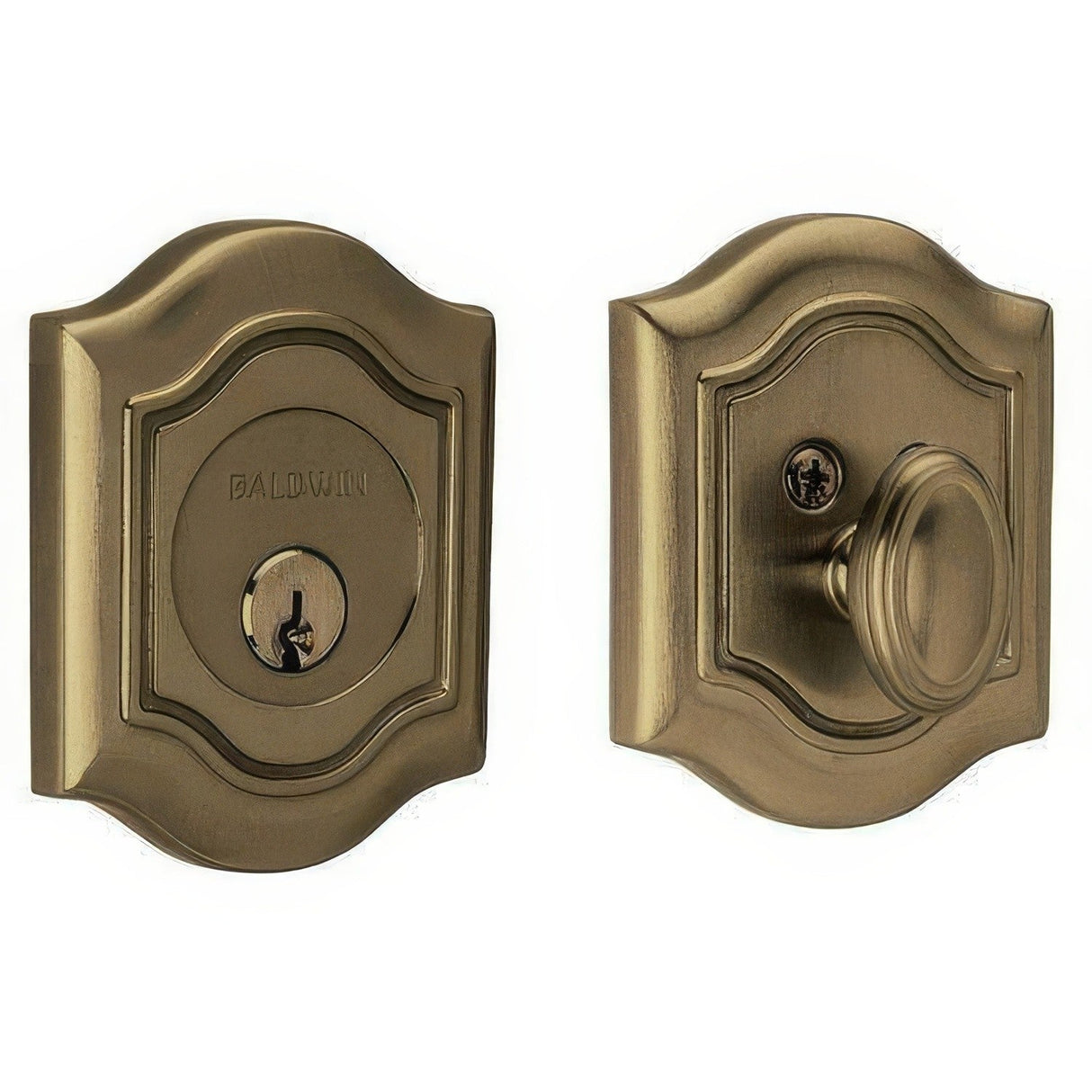 Baldwin 8237050 satin brass and black single cylinder deadbolt