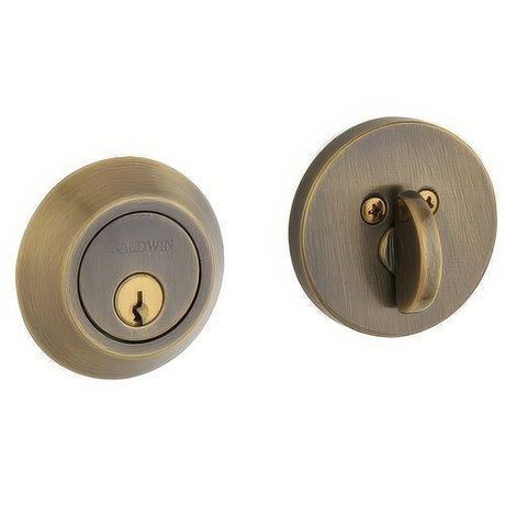 Baldwin 8241050 satin brass and black single cylinder deadbolt