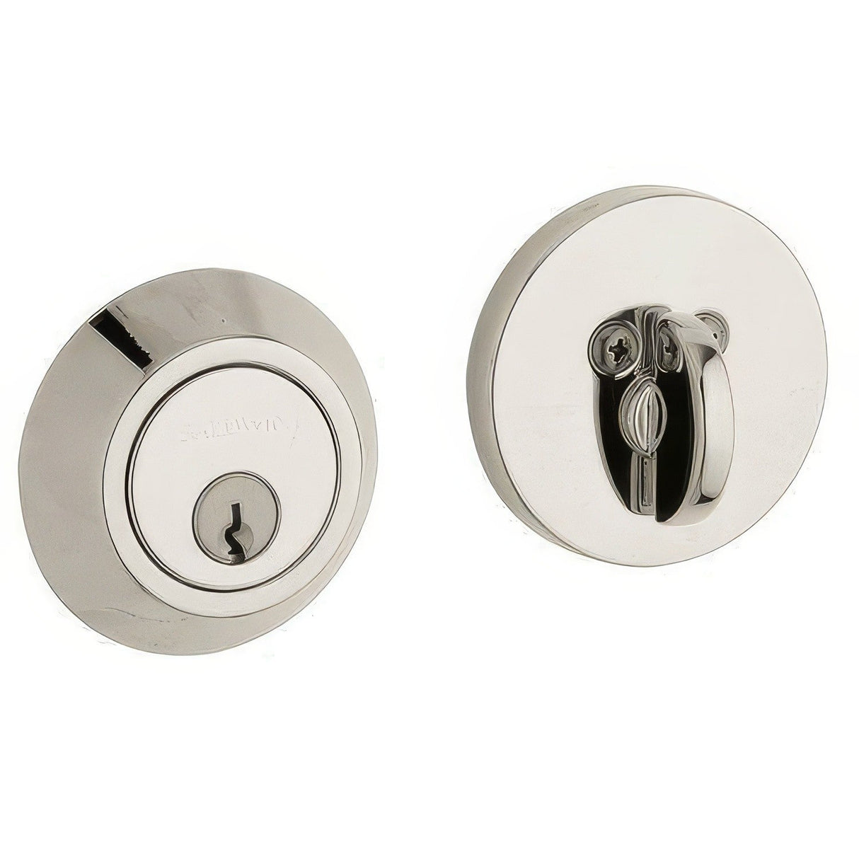 Baldwin 8241055 lifetime polished nickel single cylinder deadbolt
