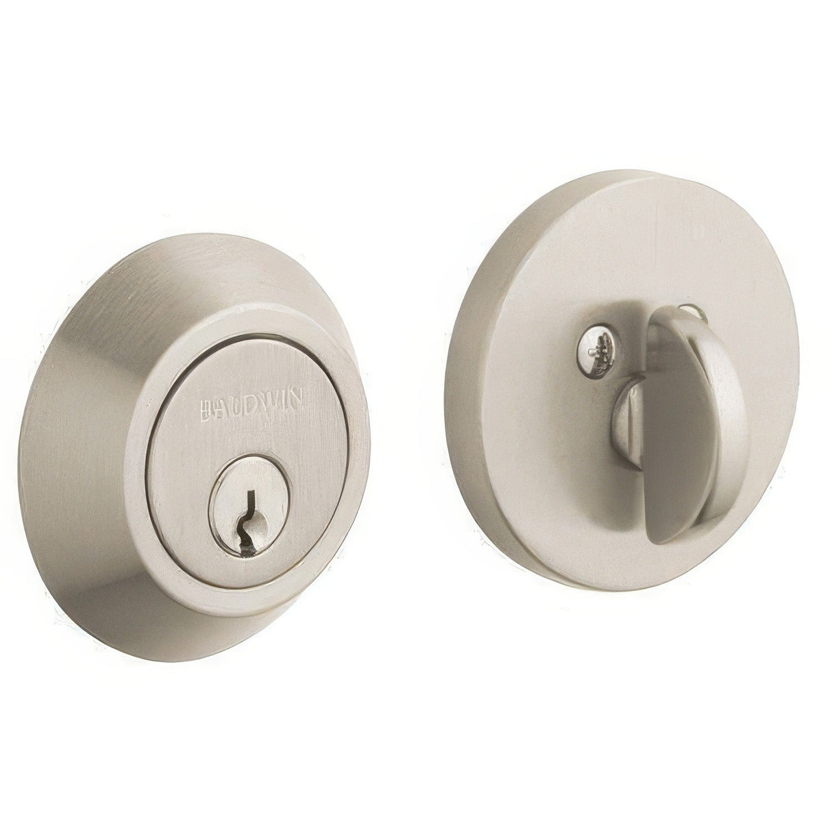 Baldwin 8241056 lifetime satin nickel single cylinder deadbolt