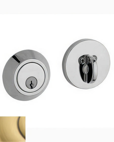 Baldwin 8241060 satin brass and brown single cylinder deadbolt