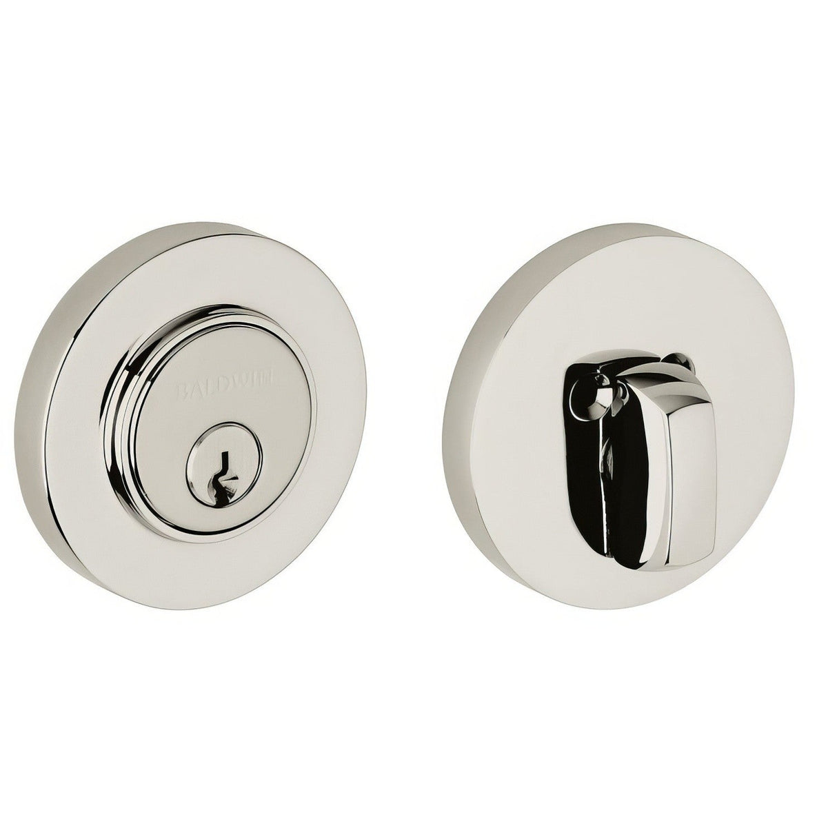Baldwin 8244055 lifetime polished nickel single cylinder deadbolt