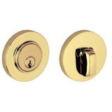 Baldwin 8244060 satin brass and brown single cylinder deadbolt