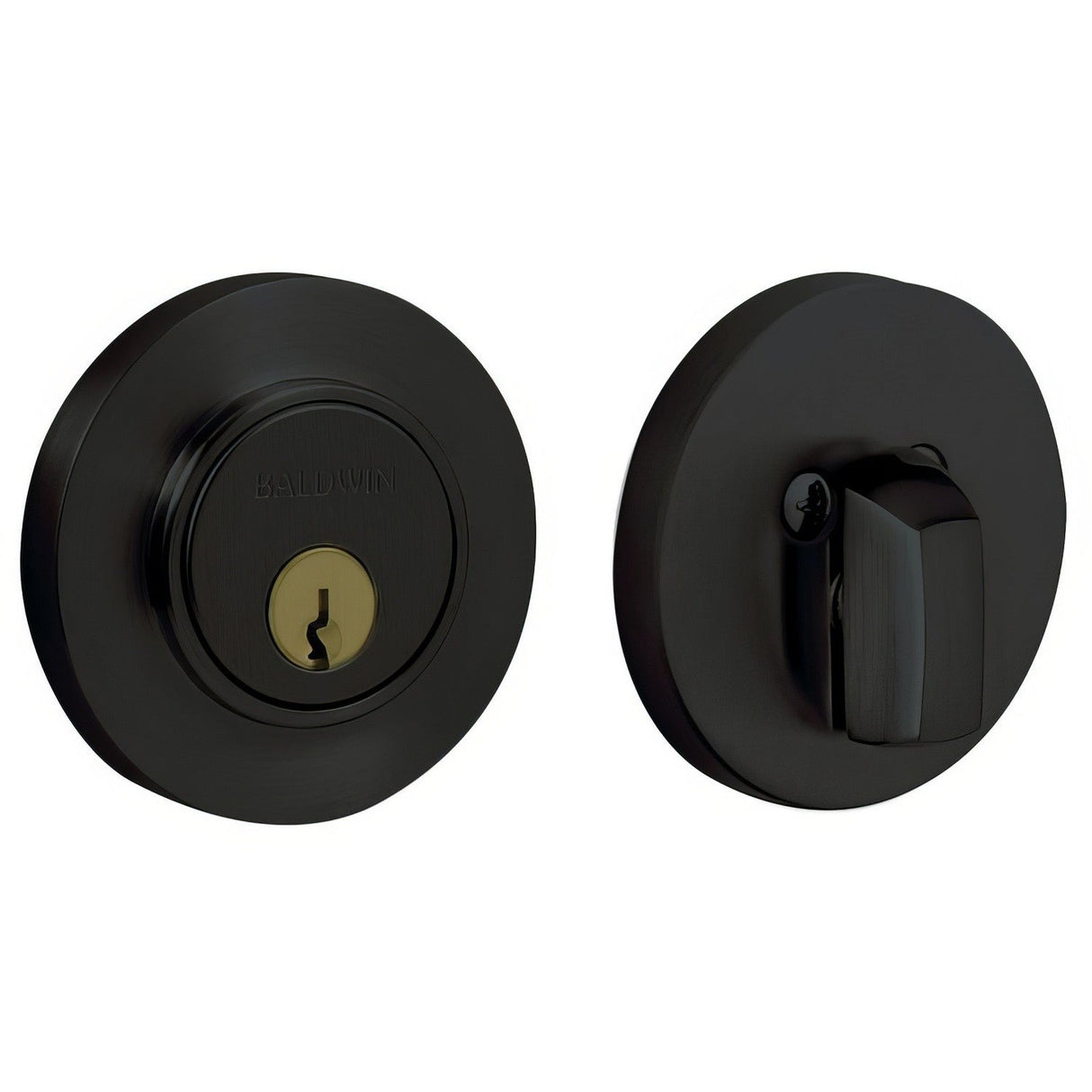 Baldwin 8244190 satin black single cylinder deadbolt