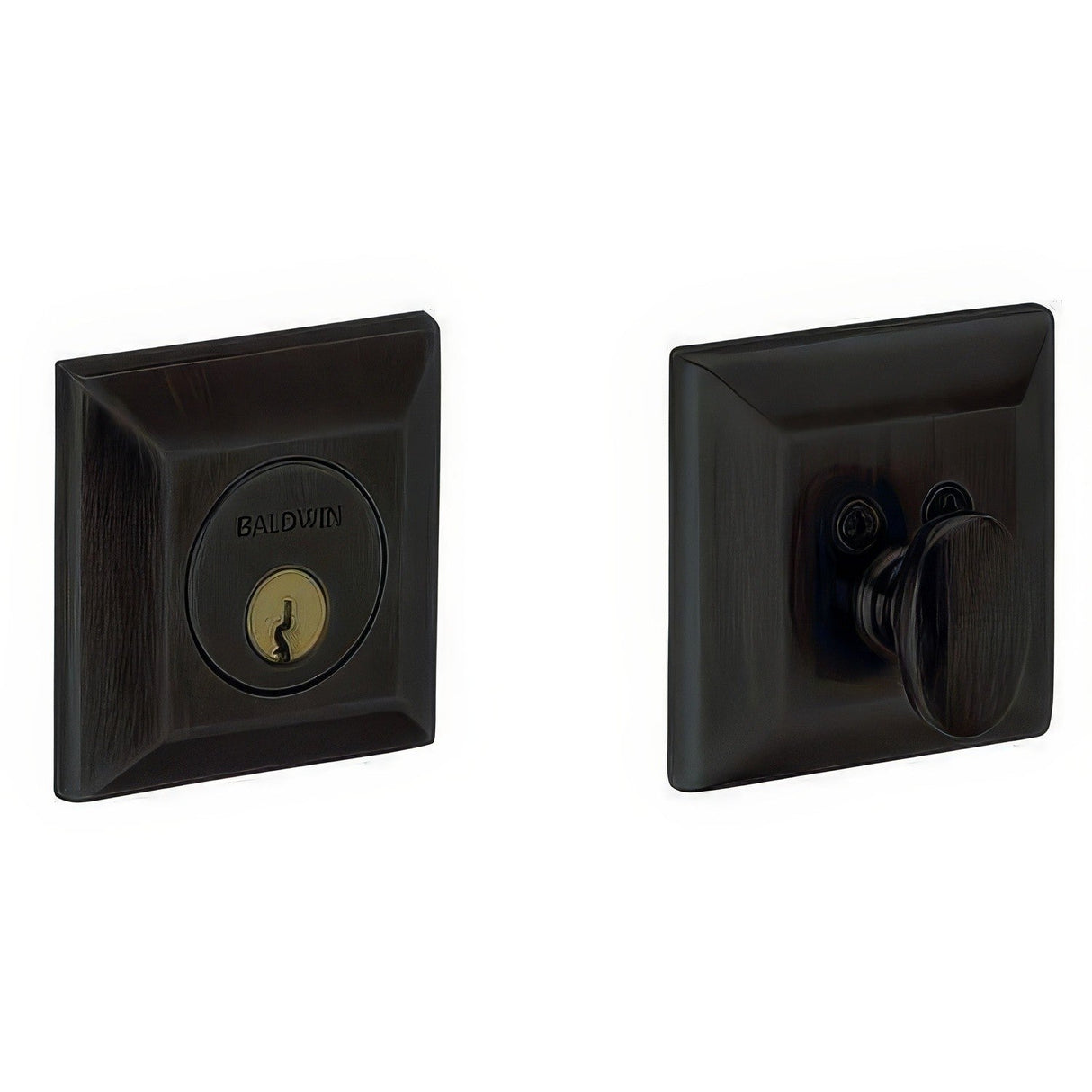 Baldwin 8254190 satin black single cylinder deadbolt