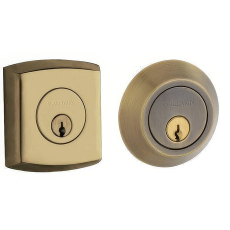 Baldwin 8286050 satin brass and black double cylinder deadbolt