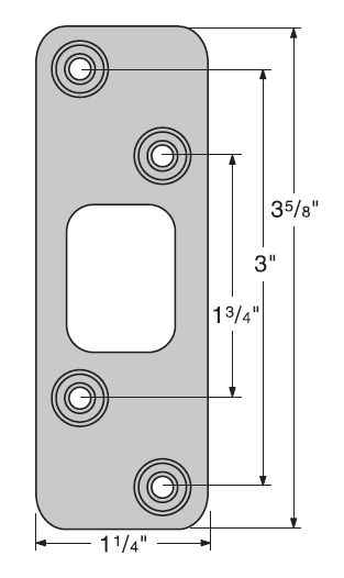 Kwikset 83223-020 3-5/8" Radius Deadbolt Strike for US26 Bright Chrome and US26D Satin Chrome in Bright Chrome and Satin Chrome