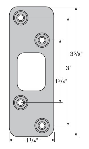 Kwikset 83223-0 3-5/8" Radius Deadbolt Strike in Satin Nickel