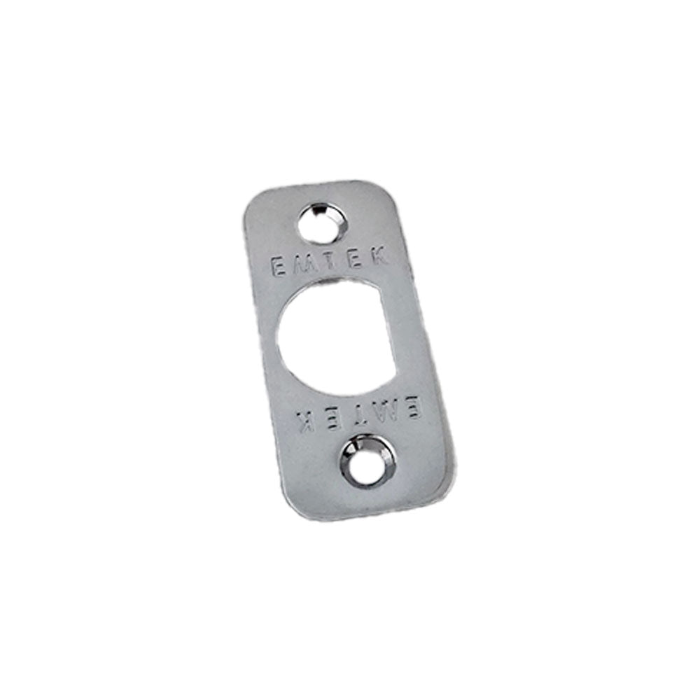 Emtek Corner Faceplate and Screws for Passage or Privacy Latch in Polished Chrome