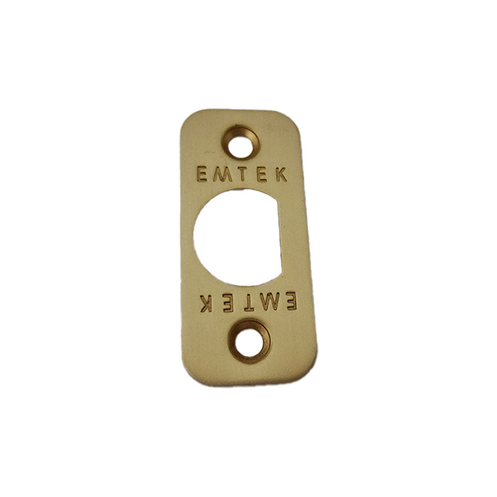 Emtek Corner Faceplate and Screws for Passage or Privacy Latch in Satin Brass