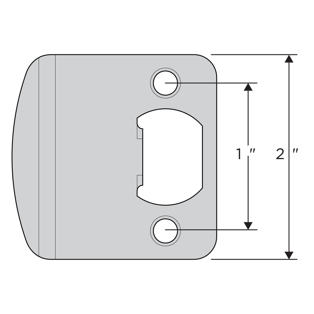 Kwikset 83536-00 Round Corner 2-1/4" Extended Full Lip Strike in Bright Brass