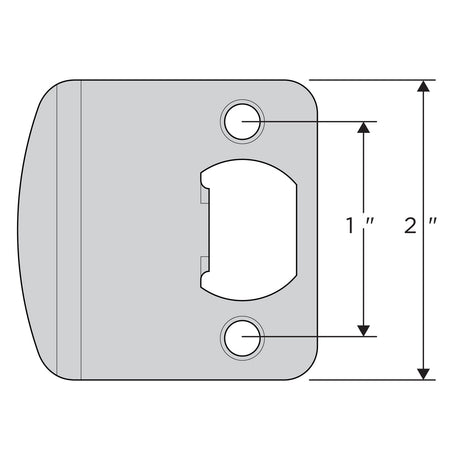 Kwikset 83536-00 Round Corner 2-1/4" Extended Full Lip Strike in Bright Brass