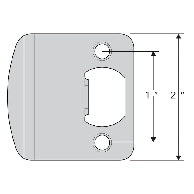 Kwikset 83536-00 Round Corner 2-1/4" Extended Full Lip Strike in Bright Brass