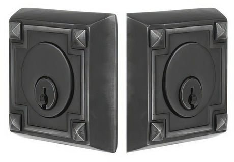 Emtek 8354US19 flat black double cylinder deadbolt