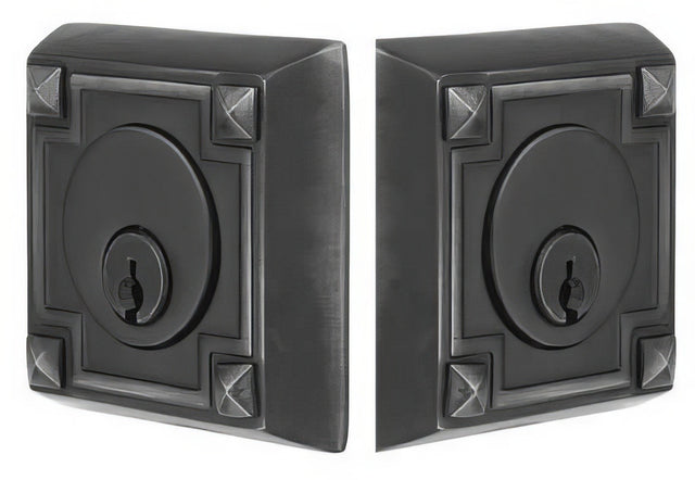 Emtek 8354US19 flat black double cylinder deadbolt