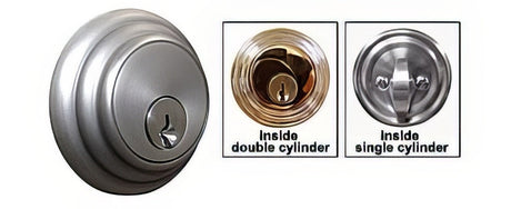 Emtek 8355US15A pewter double cylinder deadbolt