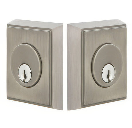Emtek 8368US15A pewter double cylinder deadbolt