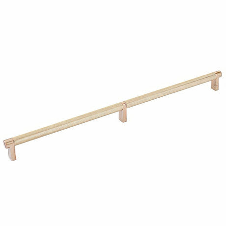 Emtek 84059.RECSCU.KNUS4 satin brass knurled cabinet bar