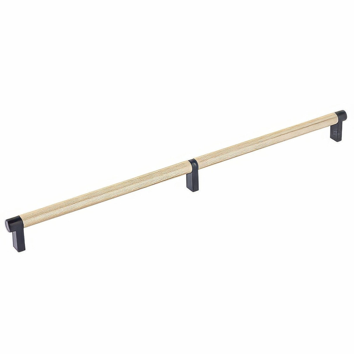 Emtek 84059.RECUS19.KNUS4 satin brass knurled cabinet bar