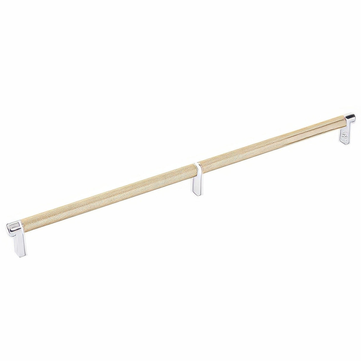 Emtek 84059.RECUS26.KNUS4 satin brass knurled cabinet bar