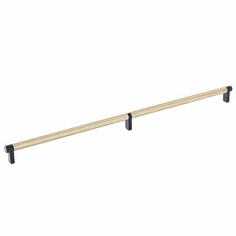 Emtek 84060.RECUS10B.KNUS4 satin brass knurled cabinet bar