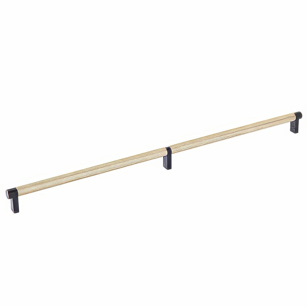 Emtek 84060.RECUS10B.KNUS4 satin brass knurled cabinet bar