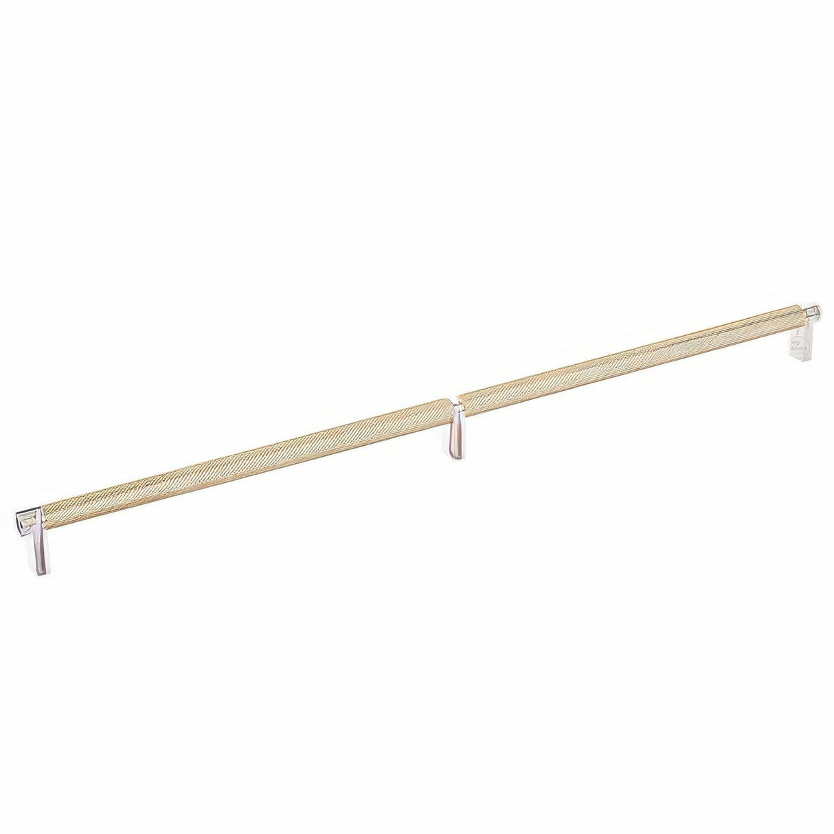 Emtek 84060.RECUS14.KNUS4 satin brass knurled cabinet bar