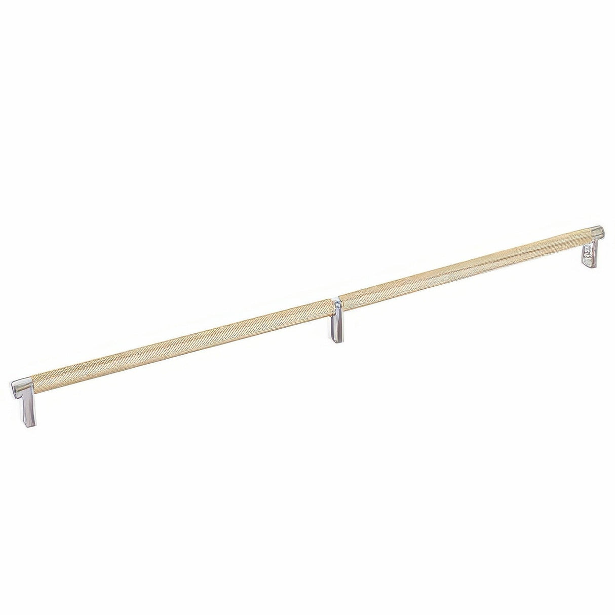 Emtek 84060.RECUS15.KNUS4 satin brass knurled cabinet bar