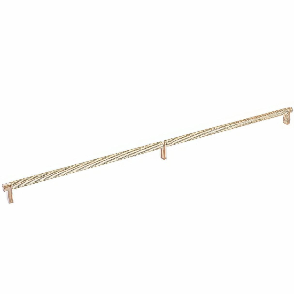 Emtek 84061.RECSCU.KNUS4 satin brass knurled cabinet bar