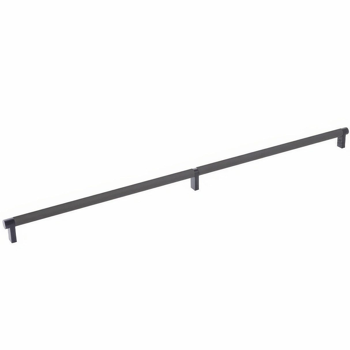 Emtek 84061.RECUS19.KNUS19 flat black knurled cabinet bar