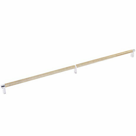 Emtek 84061.RECUS26.KNUS4 satin brass knurled cabinet bar