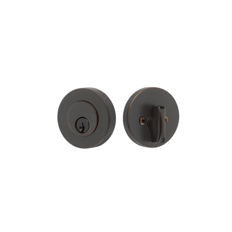 Emtek Disc Single Cylinder Deadbolt with 2-3/8" and 2-3/4" Backset for 1-3/4" Door in Oil Rubbed Bronze