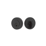 Emtek Disc Single Cylinder Deadbolt with 2-3/8" and 2-3/4" Backset for 1-3/4" Door in Flat Black