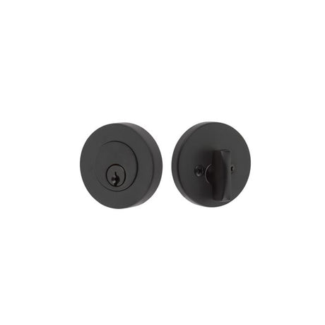 Emtek Disc Single Cylinder Deadbolt with 2-3/8" and 2-3/4" Backset for 1-3/4" Door in Flat Black