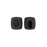 Emtek Modern Single Cylinder Deadbolt with 2-3/8" and 2-3/4" Backset for 1-3/4" Door - Reversible in Flat Black